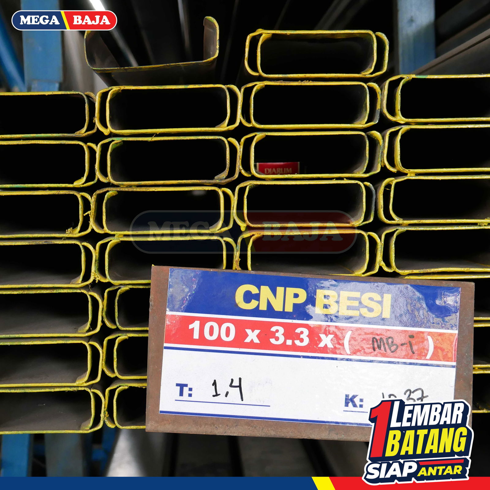 CNP Besi 75 mm x 45 mm x 6000 mm | Grade Hijau